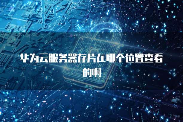 华为云服务器存片在哪个位置查看的啊