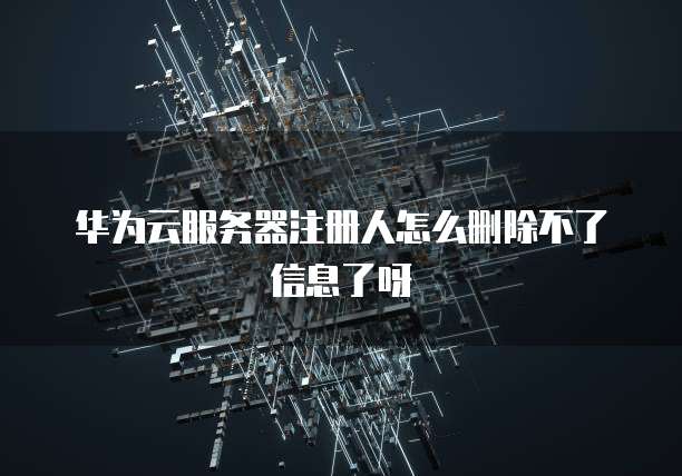 华为云服务器注册人怎么删除不了信息了呀