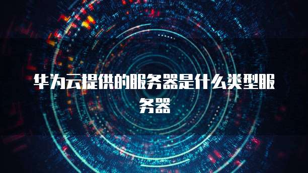 华为云提供的服务器是什么类型服务器
