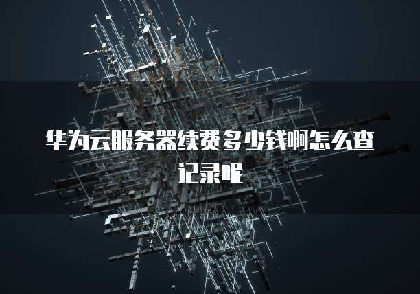 华为云服务器续费多少钱啊怎么查记录呢