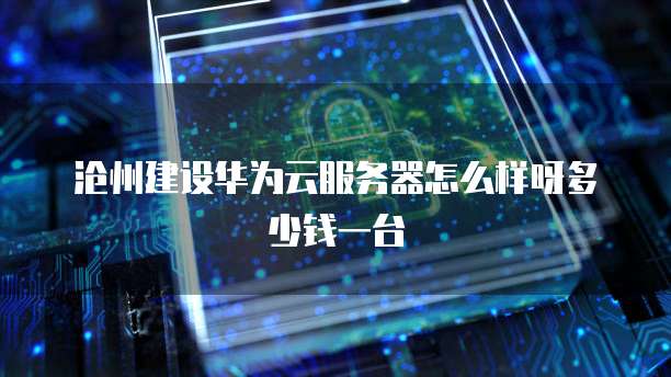 沧州建设华为云服务器怎么样呀多少钱一台