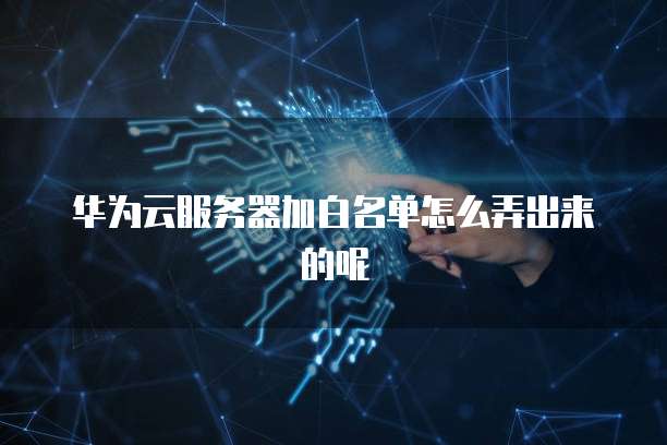 华为云服务器加白名单怎么弄出来的呢