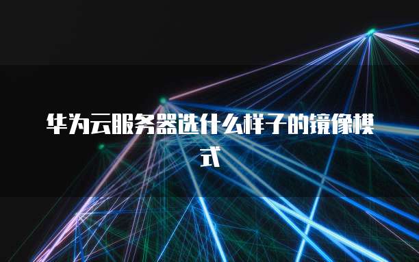 华为云服务器选什么样子的镜像模式