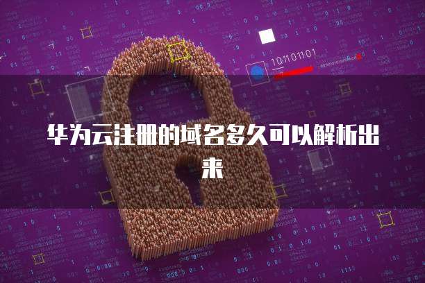 华为云注册的域名多久可以解析出来