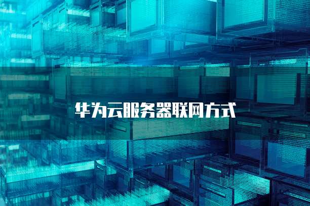 华为云服务器联网方式