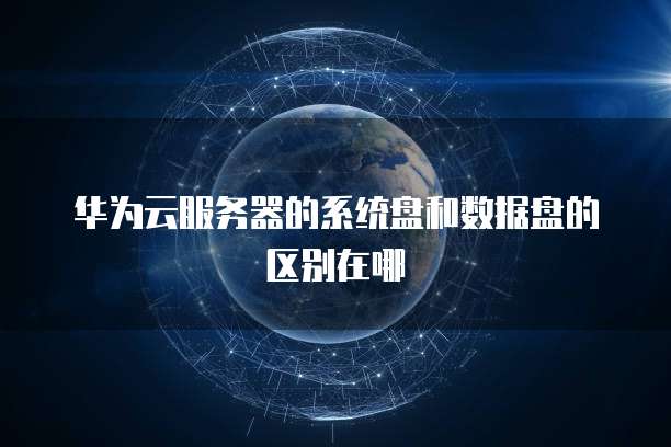 华为云服务器的系统盘和数据盘的区别在哪