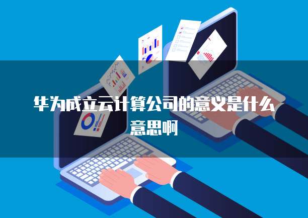华为成立云计算公司的意义是什么意思啊